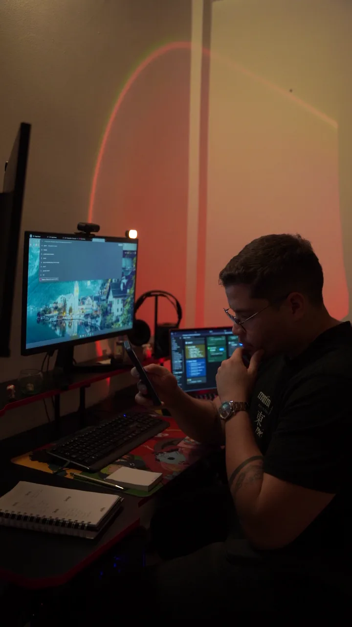 José at work at his desk