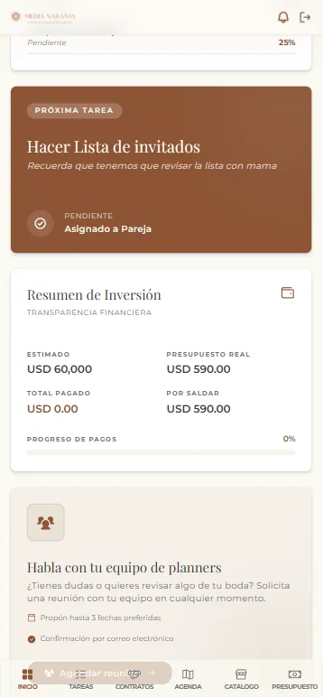 Medianaranja on mobile — client portal