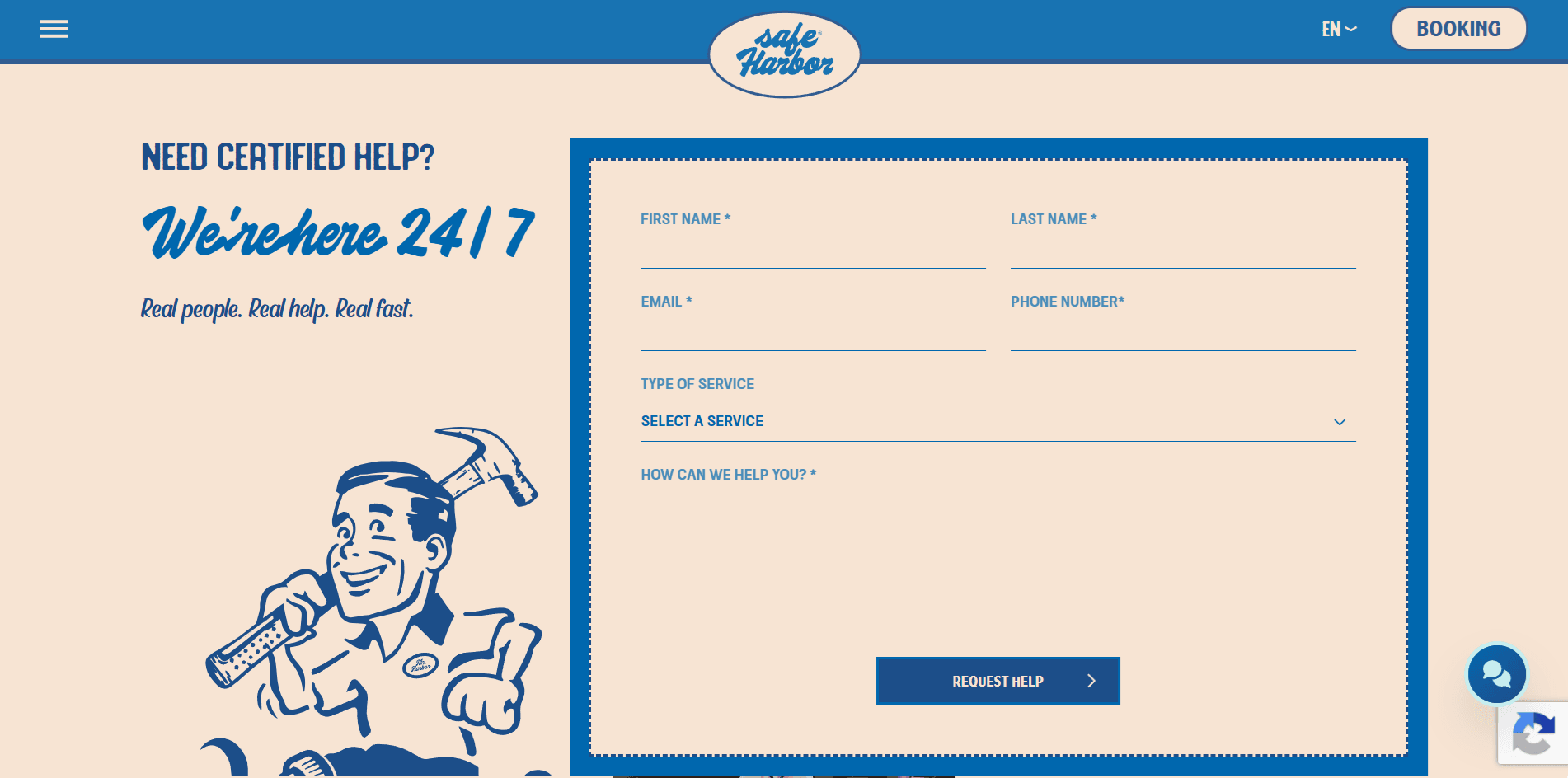 WeSafeHarbor — contact page with Calendly booking